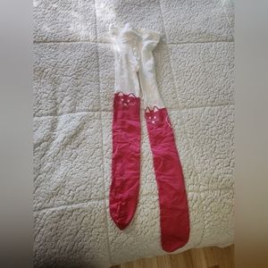 Snag tights size E opaque pink cat tights